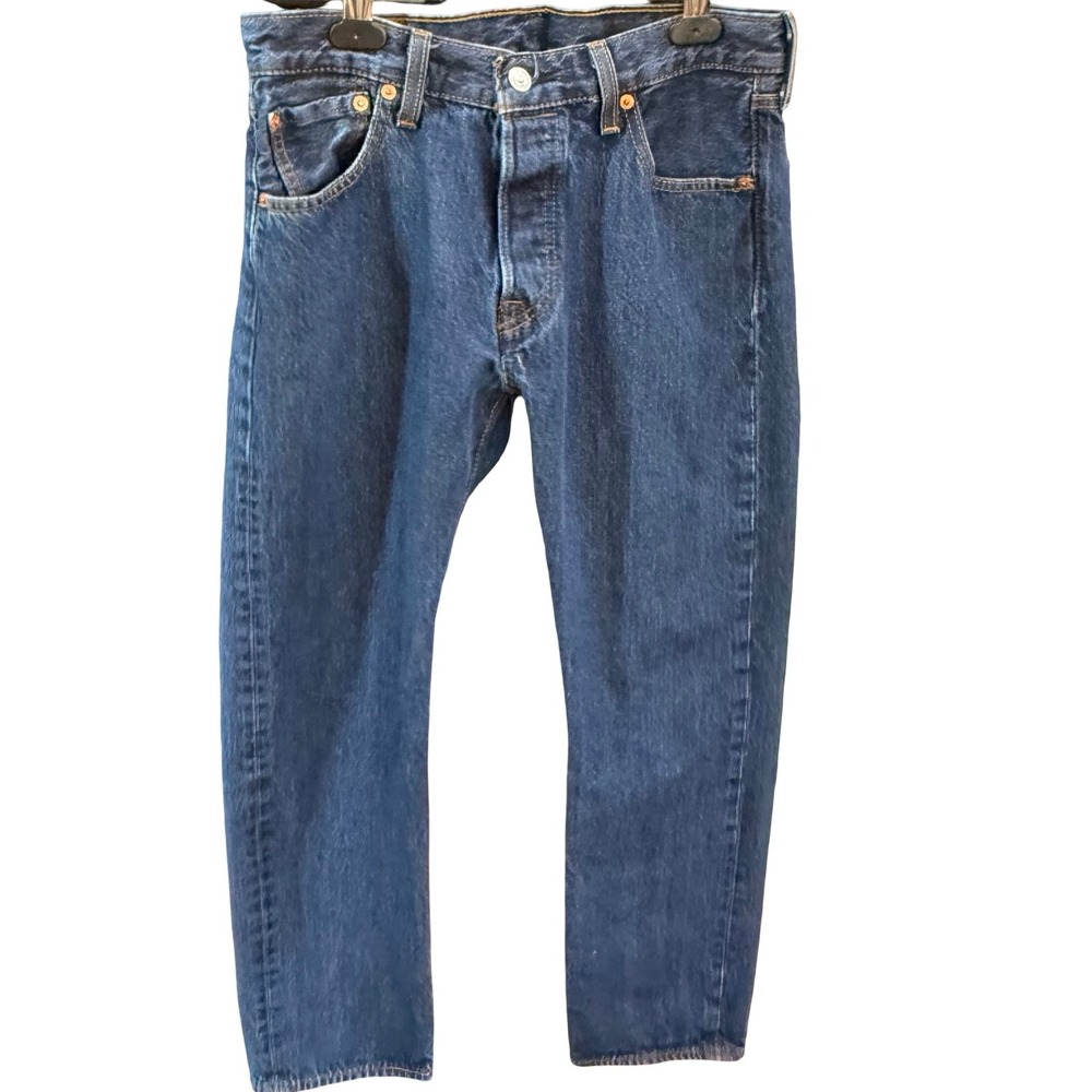 Levi's 501 Jeans Mens 30x28 Blue Button Fly Straight Leg Medium Wash